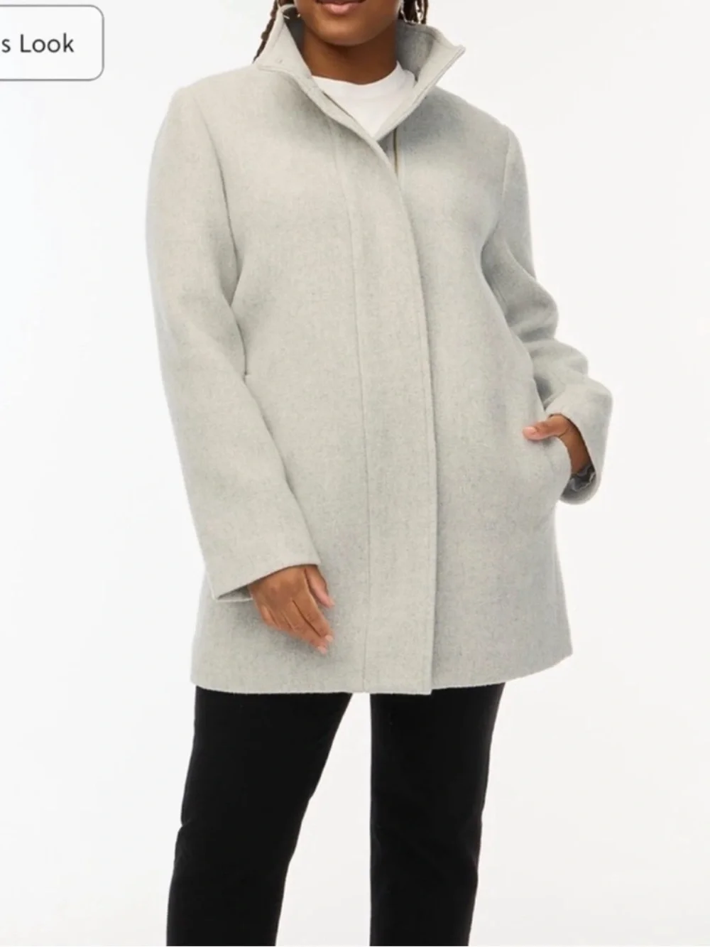 J.Crew NWT Women’s Heather Gray City Wool Blend Pea Coat Size 22 - Picture 5 of 6